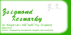 zsigmond kesmarky business card